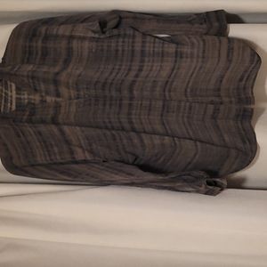 Vince army green striped blouse